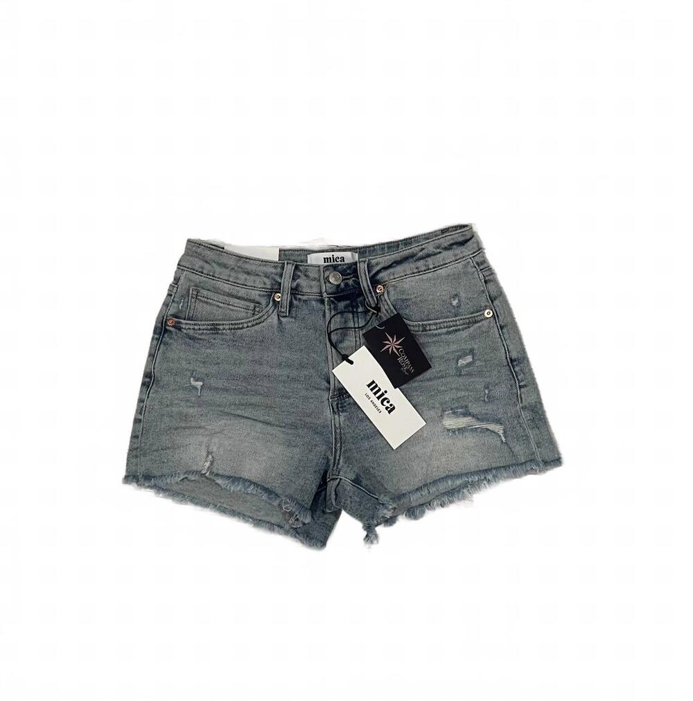 NEW MICA DENIM women's high rise shorts in blue